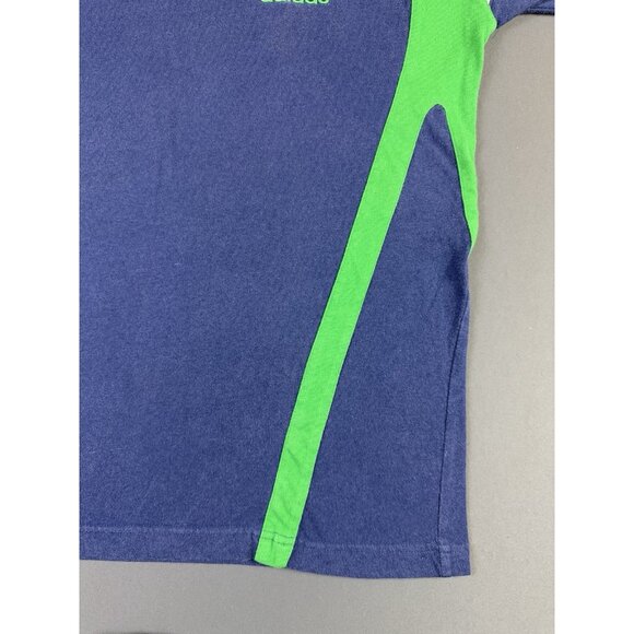 Vintage 90s Adidas Soccer Football V Neck Shirt Sports Hype Rare Medium Blue - Picture 6 of 8
